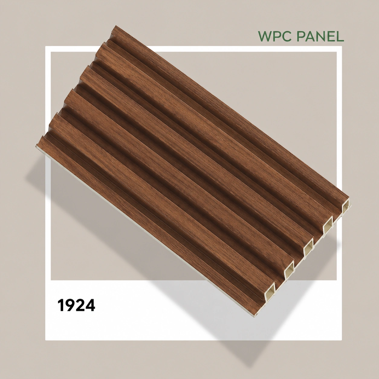 Walnut Wood WPC Louver Panel (1924) – 9.5 ft × 6 in | 23 mm Thickness