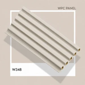 Premium Ivory White WPC Fluted Louver Panel – W348 | 9.5 ft x 6 in | 23 mm Thick