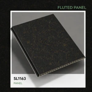 Premium Black Floral PVC Fluted Wall Panel – SL1163 | 10 ft x 10 in