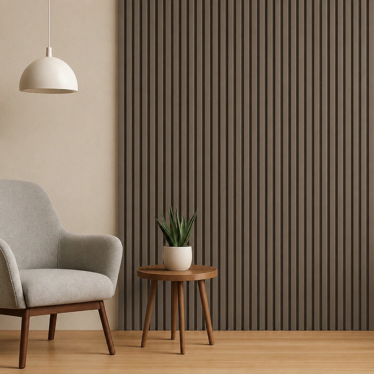 Premium Charcoal Grey WPC Fluted Louver Panel – W314 | 9.5 ft x 6 in | 23 mm Thick - Image 2