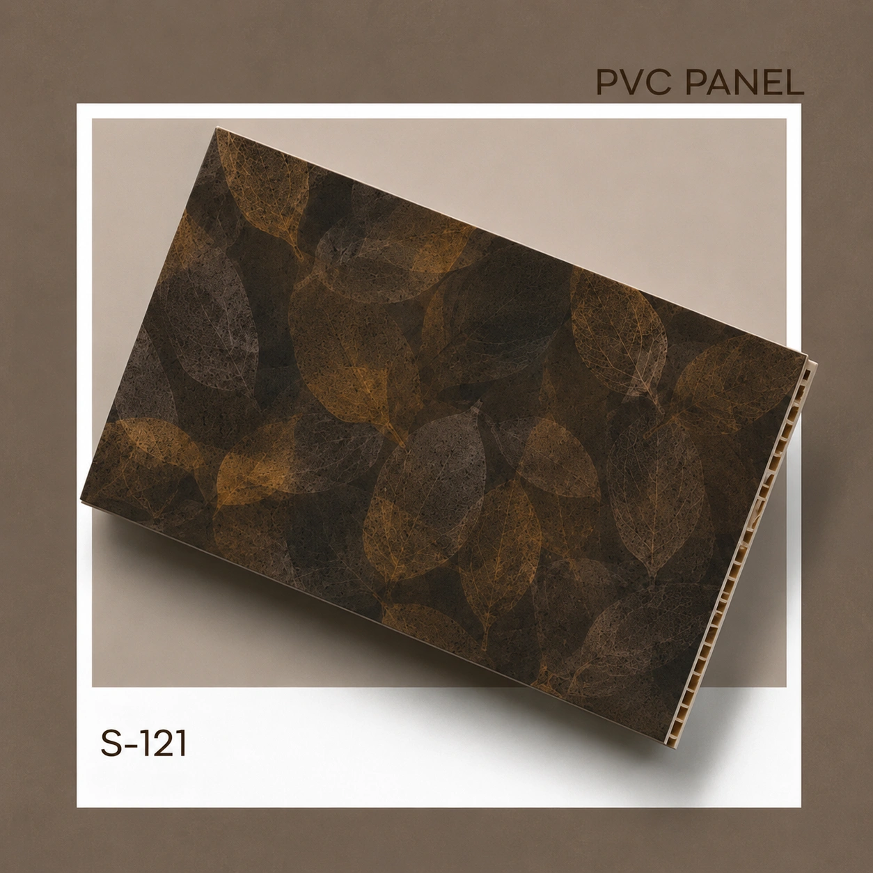 Premium Dark Abstract PVC Wall Panel – S-121 | 10 ft x 10 in