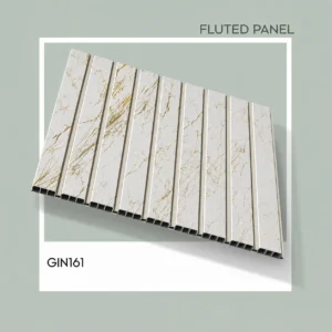 Premium White Marble Gold Vein Fluted Panel (GIN-161) – 10 ft × 1 ft