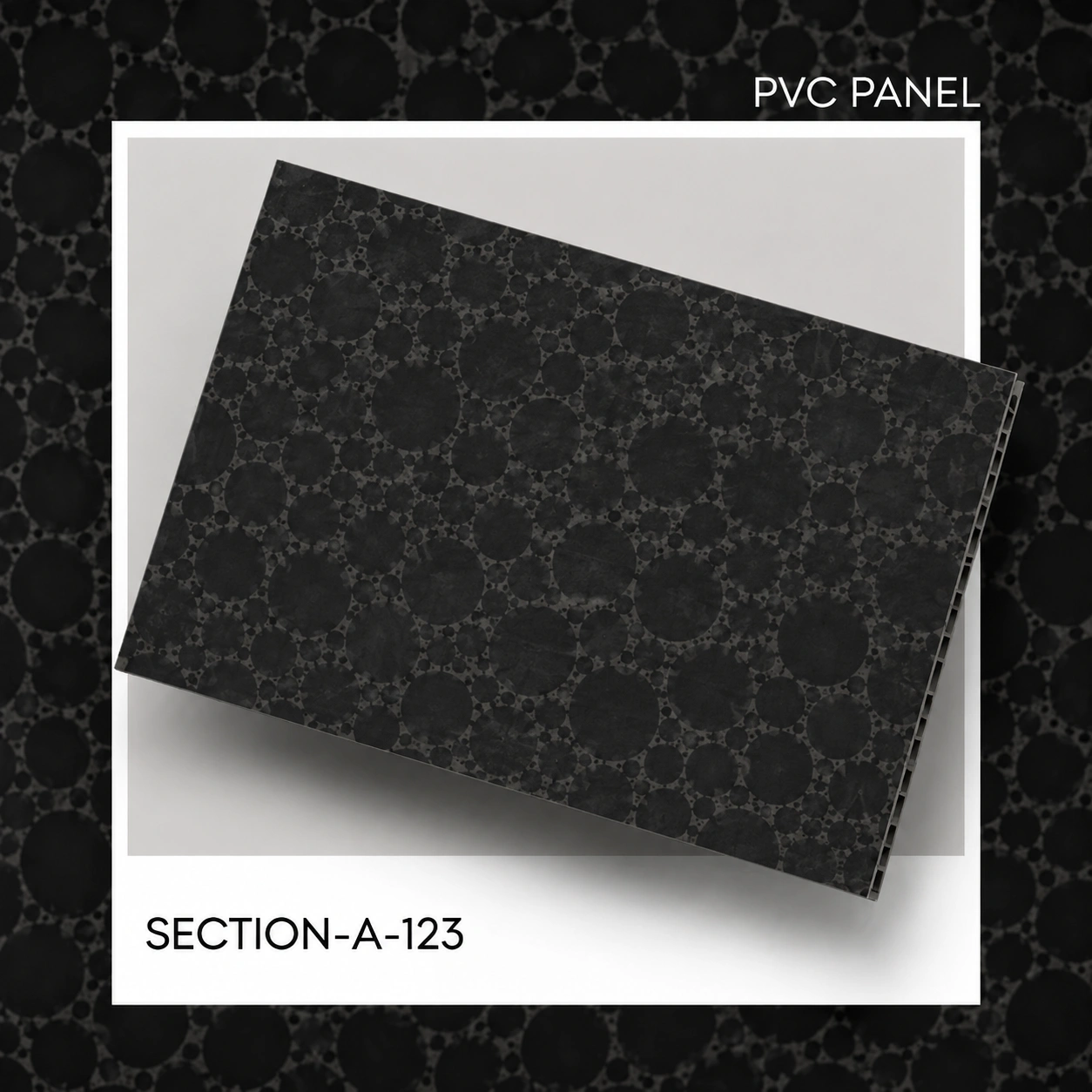 Premium Black Stone Texture PVC Wall Panel – A-123 | 10 ft x 10 in