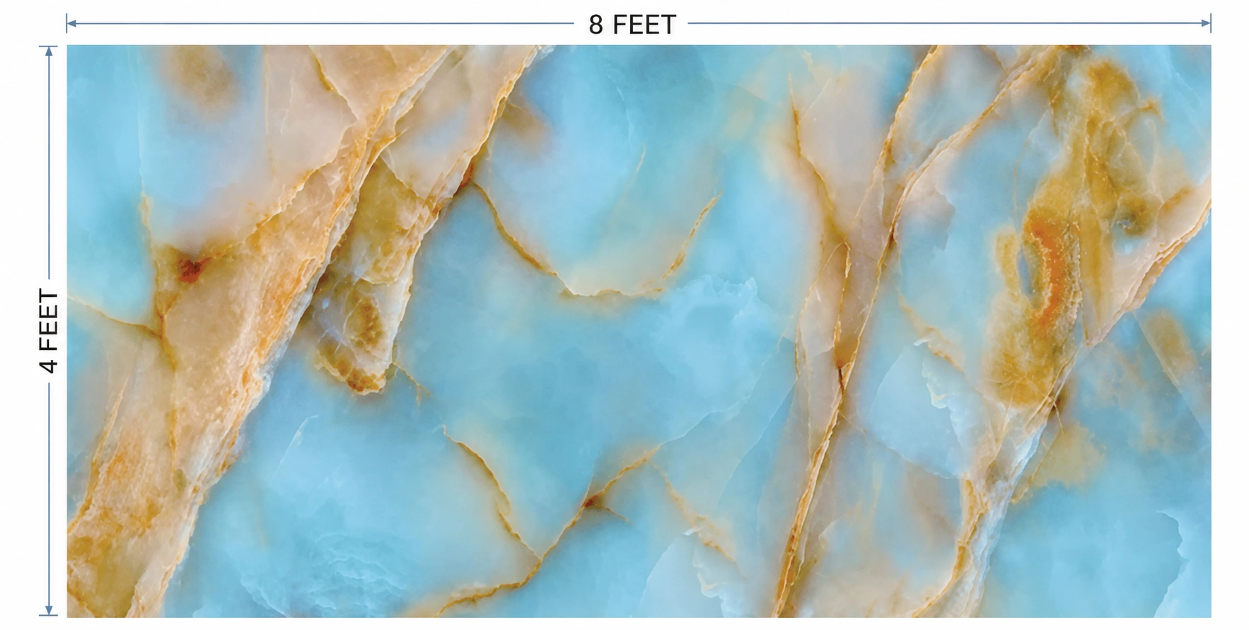 UV Marble Sheet – Premium Blue Onyx High Gloss Wall Panel (8 ft x 4 ft) - Image 2