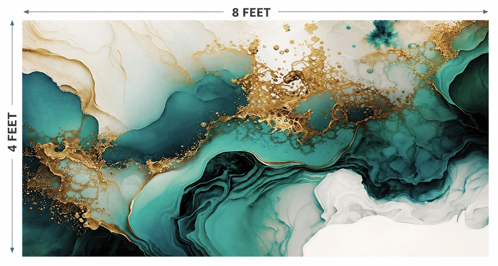 UV Marble Sheet – Emerald Green & Gold Luxury Marble Wall Panel (8 ft × 4 ft) - Image 2