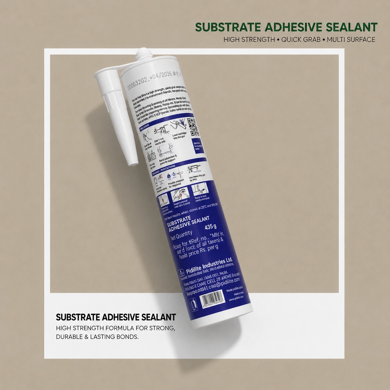 Fevicol Nail Free Ultra – High Strength Construction Adhesive Sealant (435g) - Image 2
