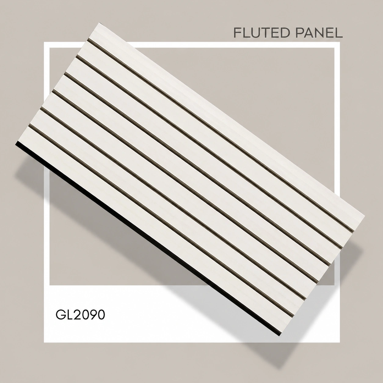 Premium White Oak Fluted Wall Panel (GL2090) – 10 ft x 1 ft | Modern Decorative Interior Panel