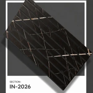 Premium Black Marble Fluted Wall Panel – IN-2026 | 10 ft x 1 ft