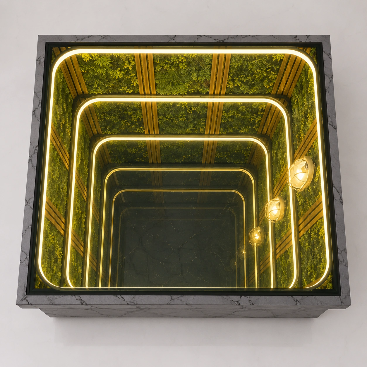 Premium Infinity Mirror Center Table with LED Illusion | Customizable Design - Image 2