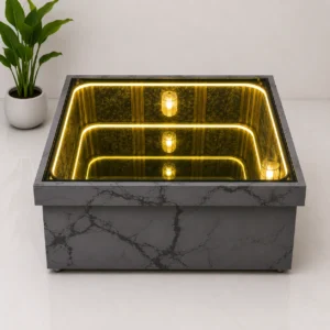 Premium Infinity Mirror Center Table with LED Illusion | Customizable Design