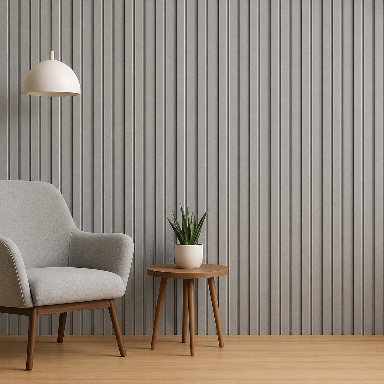 Premium Ash Grey WPC Fluted Louvers Panel – LW152 | 9.5 ft x 6 in | 23mm Thickness - Image 2