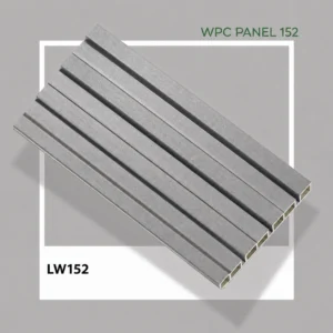 Premium Ash Grey WPC Fluted Louvers Panel – LW152 | 9.5 ft x 6 in | 23mm Thickness