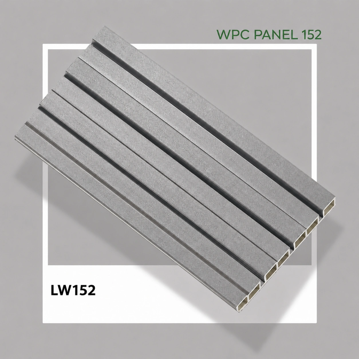 Premium Ash Grey WPC Fluted Louvers Panel – LW152 | 9.5 ft x 6 in | 23mm Thickness