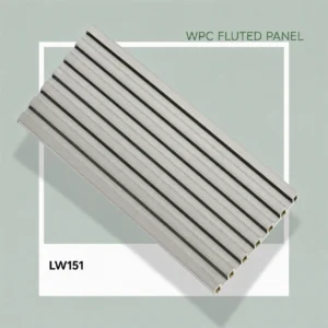 Premium Light Grey WPC Fluted Louvers Panel – LW151 | 9.5 ft x 6 in | 23mm Thickness