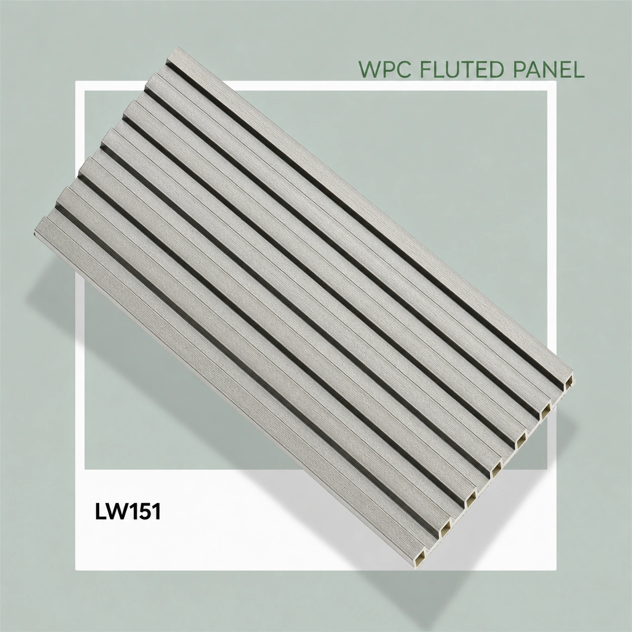 Premium Light Grey WPC Fluted Louvers Panel – LW151 | 9.5 ft x 6 in | 23mm Thickness