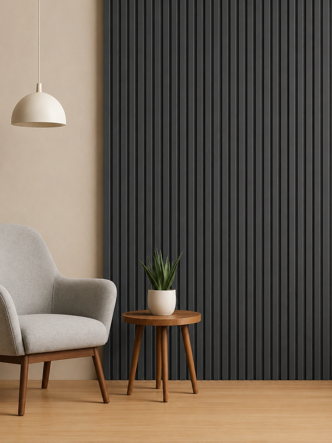 Premium Charcoal Black WPC Louvers Panel – LW-315 | 9.5 ft x 6 in | 23mm Thickness - Image 2
