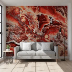 Ruby Red Onyx UV Marble Sheet (8 ft × 4 ft)