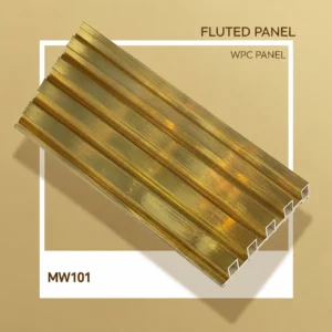 Premium Gold WPC Louvers Panel – MW101 | 9.5 ft x 6 in | 23mm Thickness