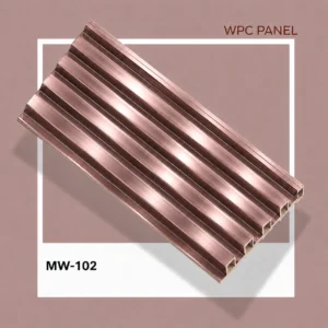 Premium Rose Gold WPC Louvers Panel – MW-102 | 9.5 ft x 6 in | 23mm Thickness