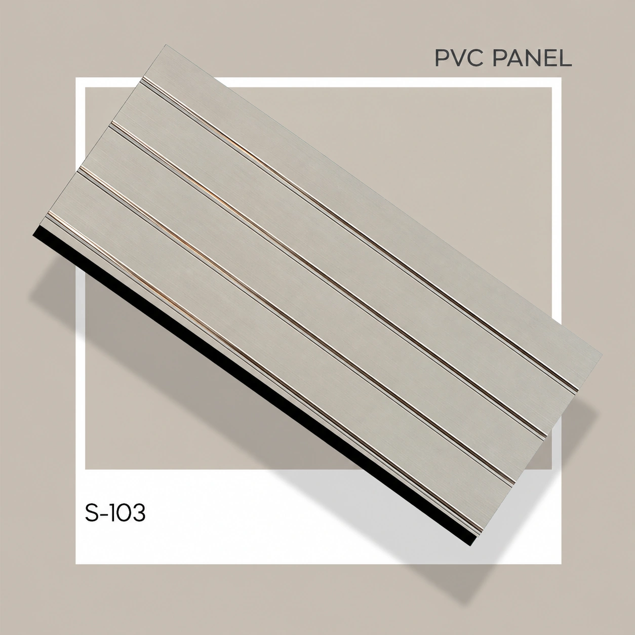 Premium Ivory Groove PVC Wall Panel – S-103 | 10 ft x 10 in