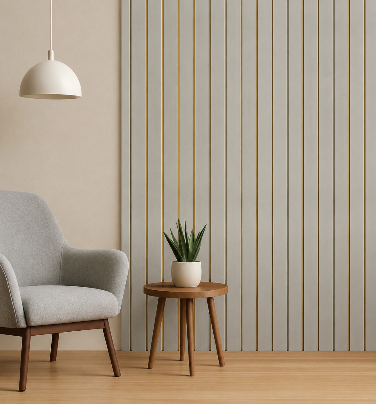 Premium White & Gold PVC Decorative Wall Panel – S-126 | 10 ft x 10 in - Image 2