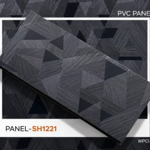 PVC Decorative Wall Panel SH1221 | Modern Charcoal Geometric Finish | 10ft x 10inch