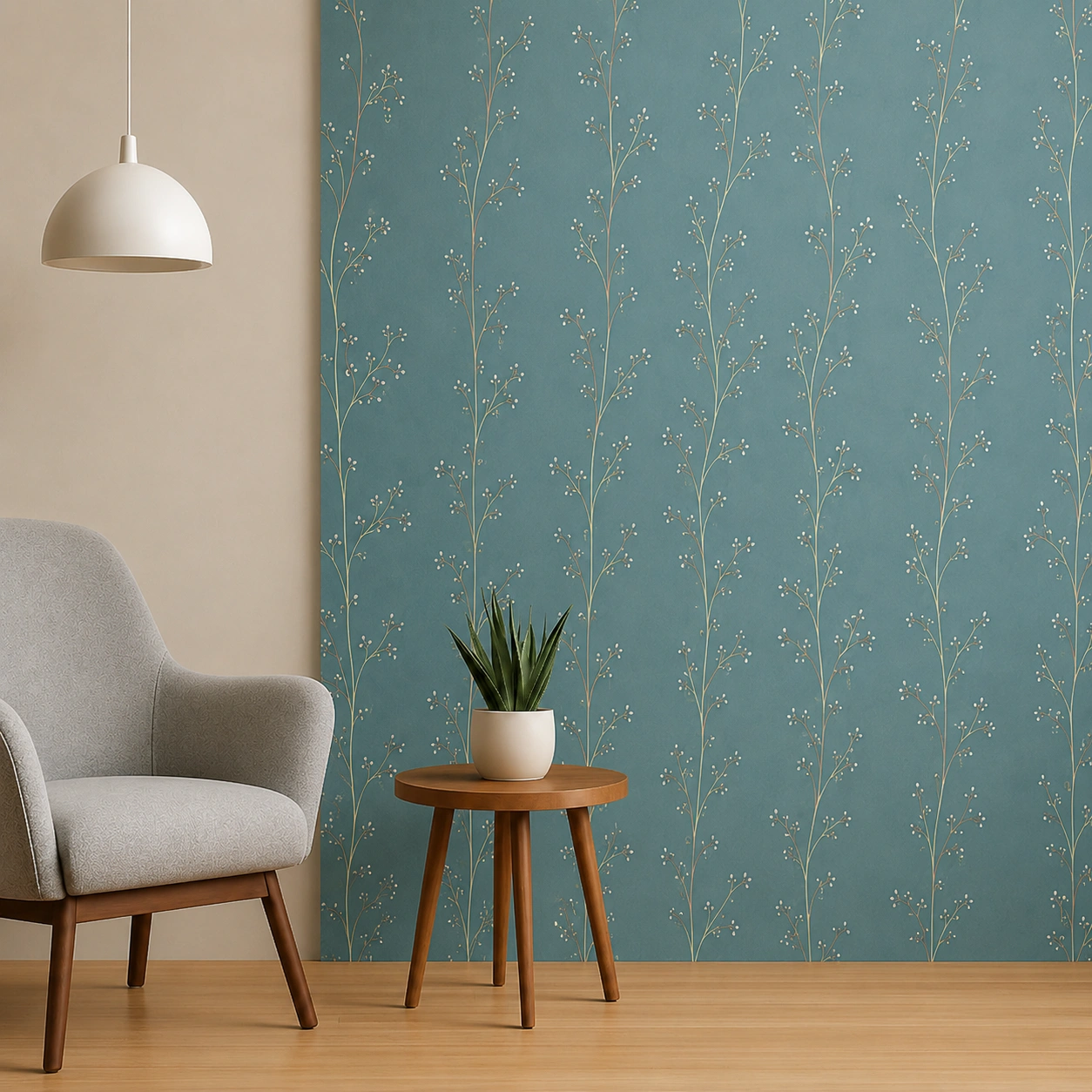 PVC Decorative Wall Panel SH1410 | Sky Blue Floral Vine Finish | 10ft x 10inch PVC Decorative Wall Panel SH1410 | Sky Blue Floral Vine Finish | 10ft x 10inch - Image 2