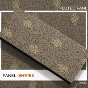 PVC Decorative Wall Panel SH9195 | Luxury Brown Damask Finish | 10ft x 10inch