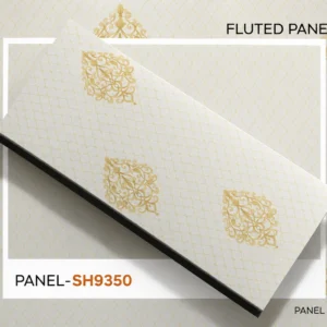 PVC Decorative Wall Panel SH9350 | Premium White & Gold Damask Finish | 10ft x 10inch