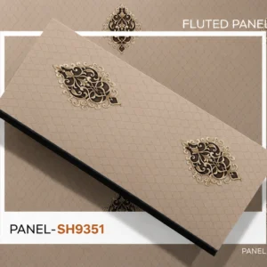 PVC Decorative Wall Panel SH9351 | Premium Beige & Black Royal Motif Finish | 10ft x 10inch
