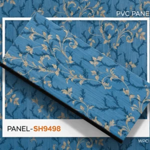 PVC Decorative Wall Panel SH9498 | Royal Blue Floral Vine Designer Finish | 10ft x 10inch