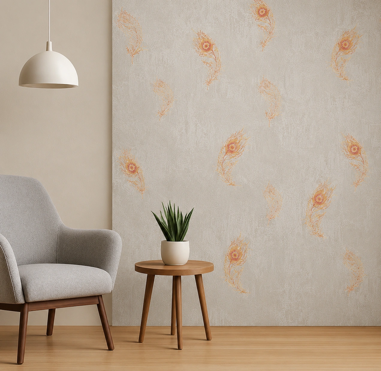 PVC Decorative Wall Panel SH961 | Elegant Feather Print Finish | 10ft x 10inch - Image 2
