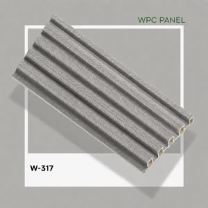 Premium Ash Grey Wood Grain WPC Fluted Louver Panel – W317 | 9.5 ft x 6 in | 23 mm Thick