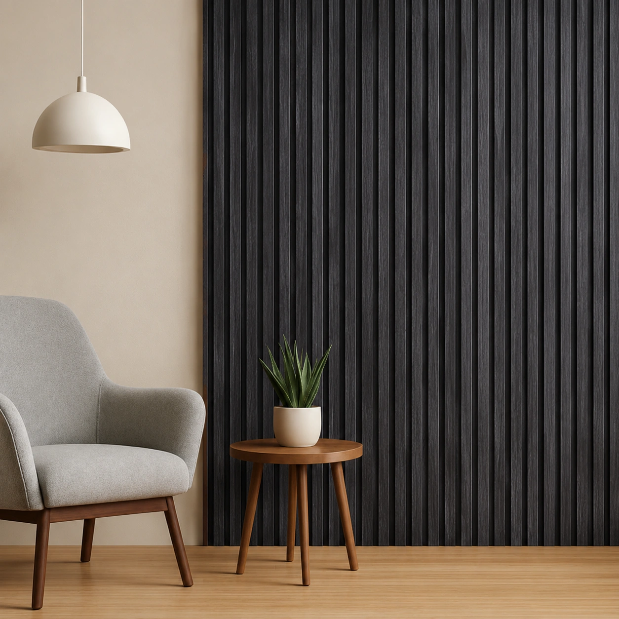 Premium Matte Black WPC Fluted Louver Panel – W310 | 9.5 ft x 6 in | 23 mm Thick - Image 2