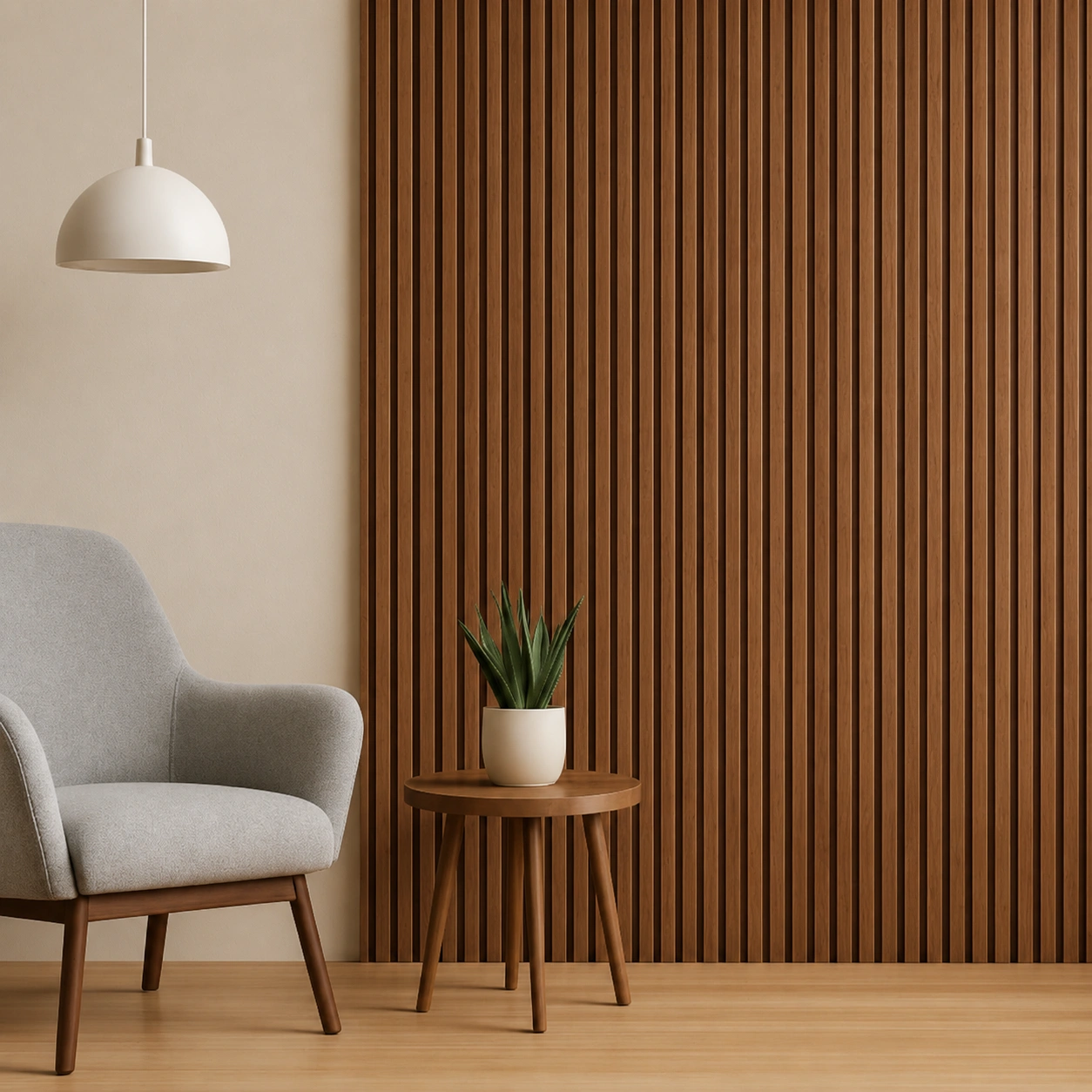 Premium Walnut Brown WPC Fluted Louver Panel – W312 | 9.5 ft x 6 in | 23 mm Thick - Image 3