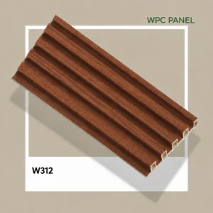 Premium Walnut Brown WPC Fluted Louver Panel – W312 | 9.5 ft x 6 in | 23 mm Thick