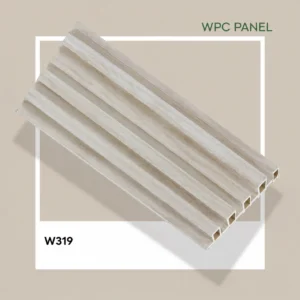 Premium Ivory Oak WPC Fluted Louver Panel – W319 | 9.5 ft x 6 in | 23 mm Thick