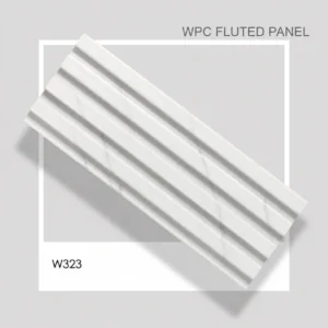 Premium White Marble WPC Fluted Louver Panel – W323 | 9.5 ft x 6 in | 23 mm Thick