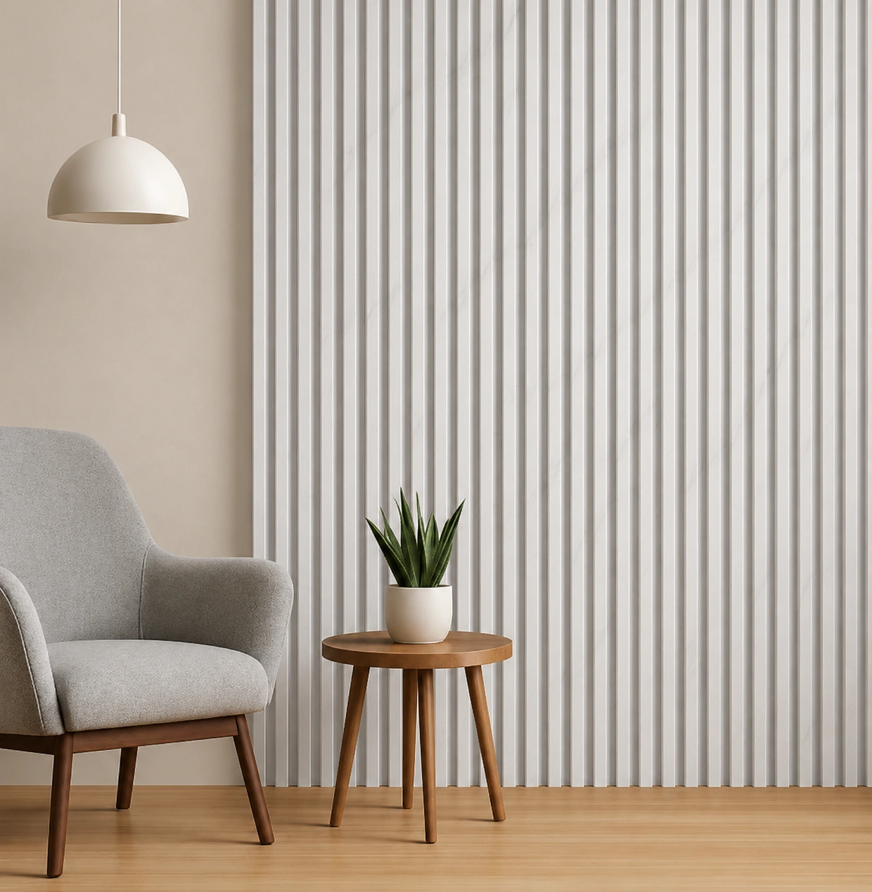 Premium White Marble WPC Fluted Louver Panel – W323 | 9.5 ft x 6 in | 23 mm Thick - Image 2