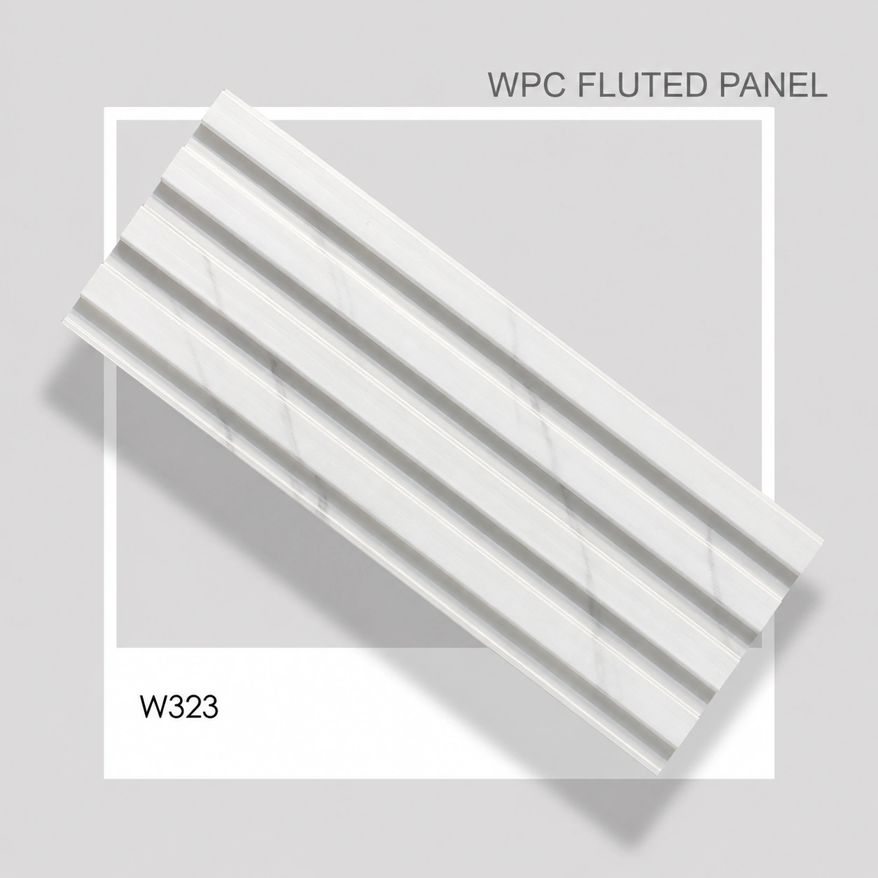 Premium White Marble WPC Fluted Louver Panel – W323 | 9.5 ft x 6 in | 23 mm Thick