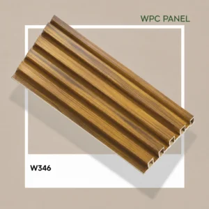 Premium Walnut Wood Grain WPC Fluted Louver Panel – W346 | 9.5 ft x 6 in | 23 mm Thick