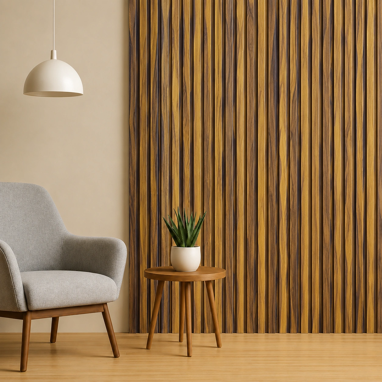Premium Walnut Wood Grain WPC Fluted Louver Panel – W346 | 9.5 ft x 6 in | 23 mm Thick Premium Walnut Wood Grain WPC Fluted Louver Panel – W346 | 9.5 ft x 6 in | 23 mm Thick - Image 2