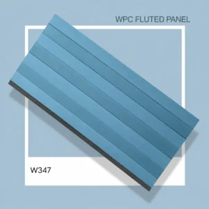 Premium Sky Blue WPC Fluted Louver Panel – W347 | 9.5 ft x 6 in | 23 mm Thick