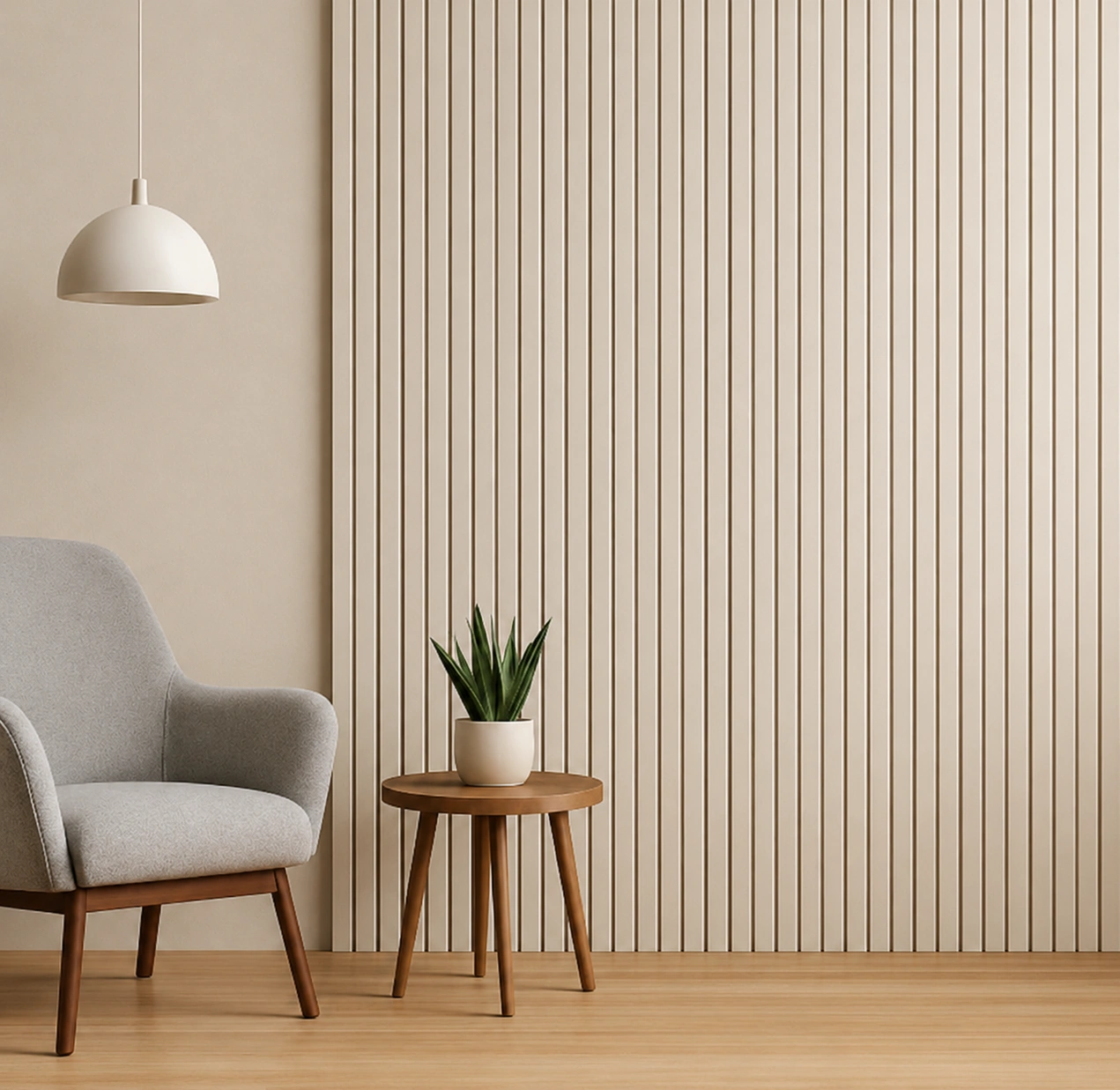 Premium Ivory White WPC Fluted Louver Panel – W348 | 9.5 ft x 6 in | 23 mm Thick - Image 2