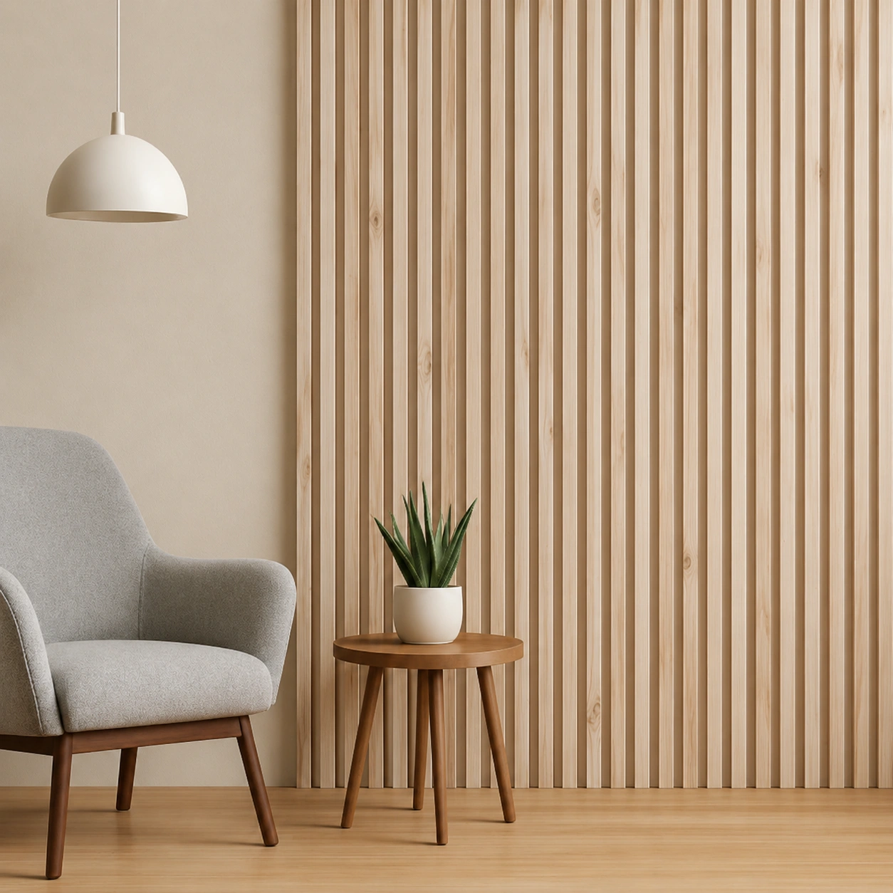 Premium Natural Oak Wood Finish WPC Fluted Louver Panel – W350 | 9.5 ft x 6 in | 23 mm Thick Premium Natural Oak Wood Finish WPC Fluted Louver Panel – W350 | 9.5 ft x 6 in | 23 mm Thick - Image 2