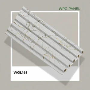 Premium White Marble Finish WPC Fluted Louver Panel – WGL161 | 9.5 ft x 6 in | 23 mm Thick